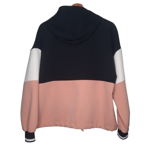 ZARA Colour Block Pink Hoodie Women's Size L - Picture 2 of 12